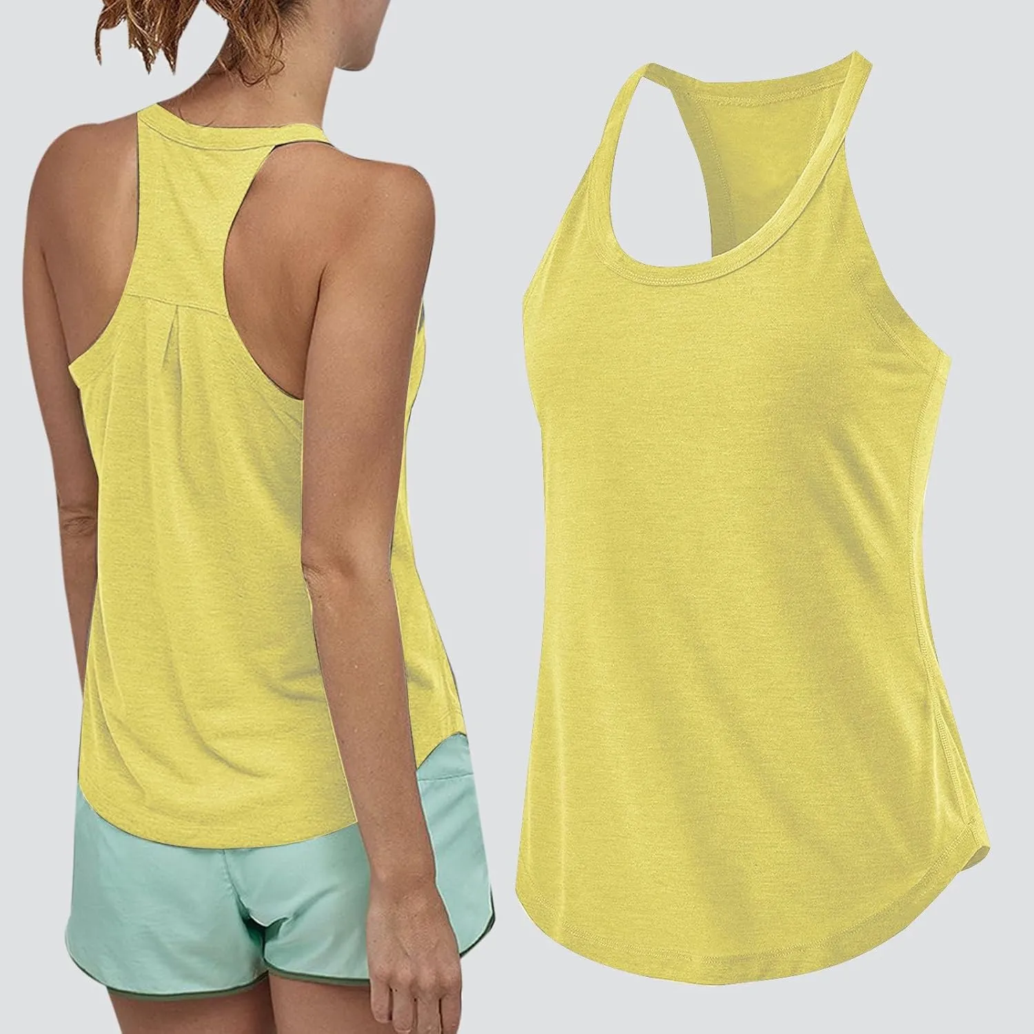 Workout Tank Tops Woman Racerback Sleeveless Running Tanks Scoop Neck Loose Athletic Yoga Camisole Sports Shirts