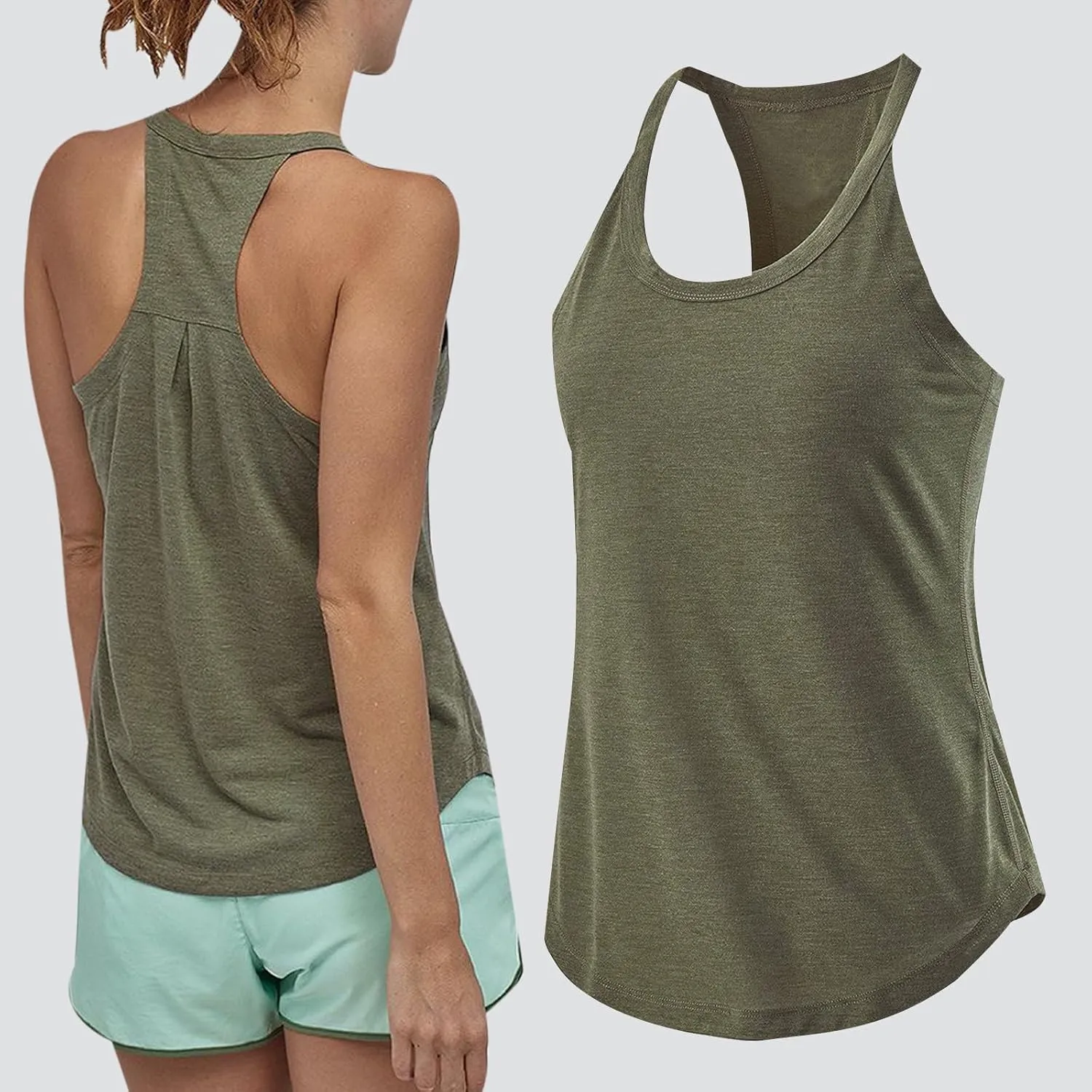 Workout Tank Tops Woman Racerback Sleeveless Running Tanks Scoop Neck Loose Athletic Yoga Camisole Sports Shirts