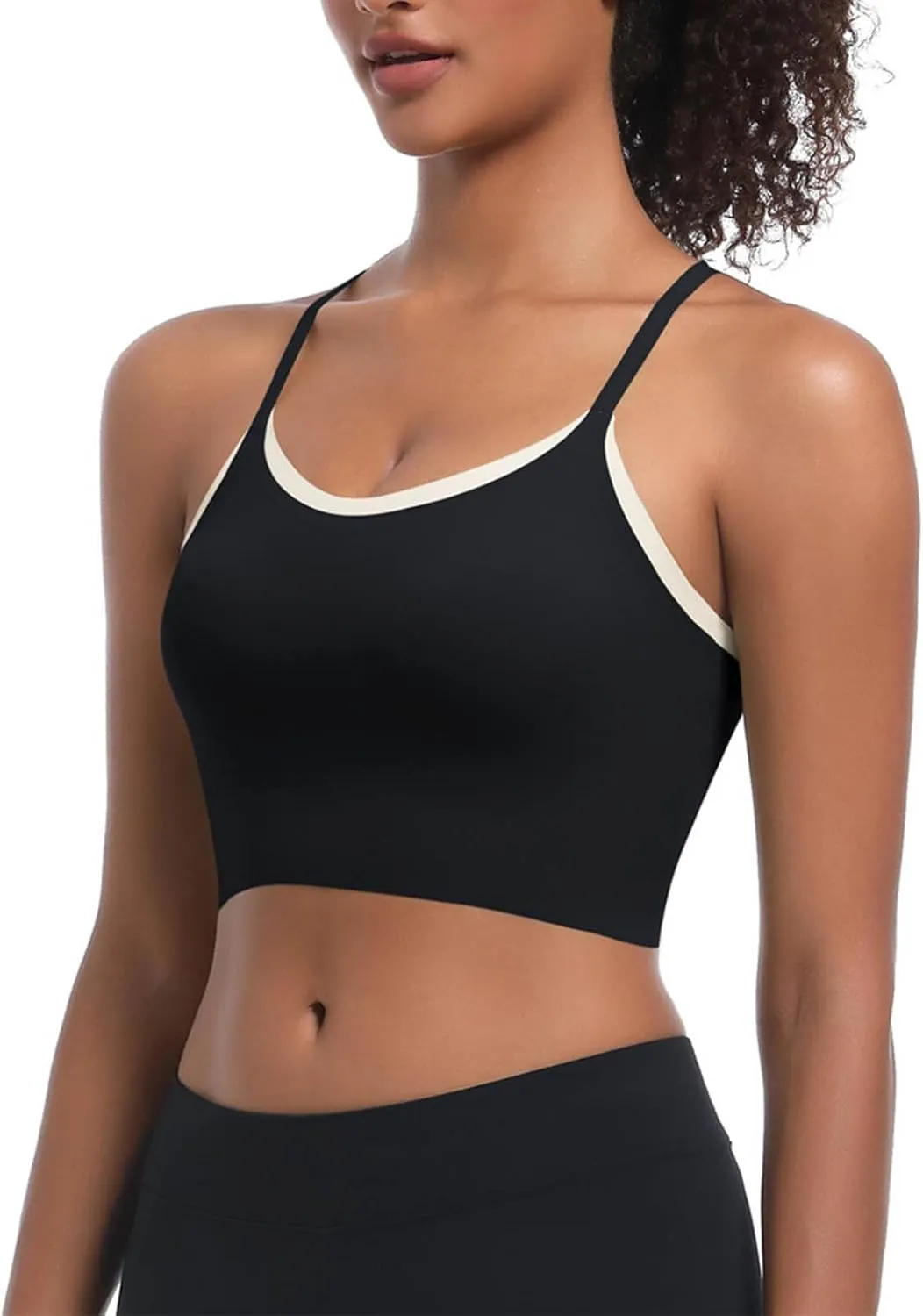 Workout Tops for Women Racerback Sleeveless Crop Tank Tops Seamless Athletic Yoga Sports Bras Running Tank Tops