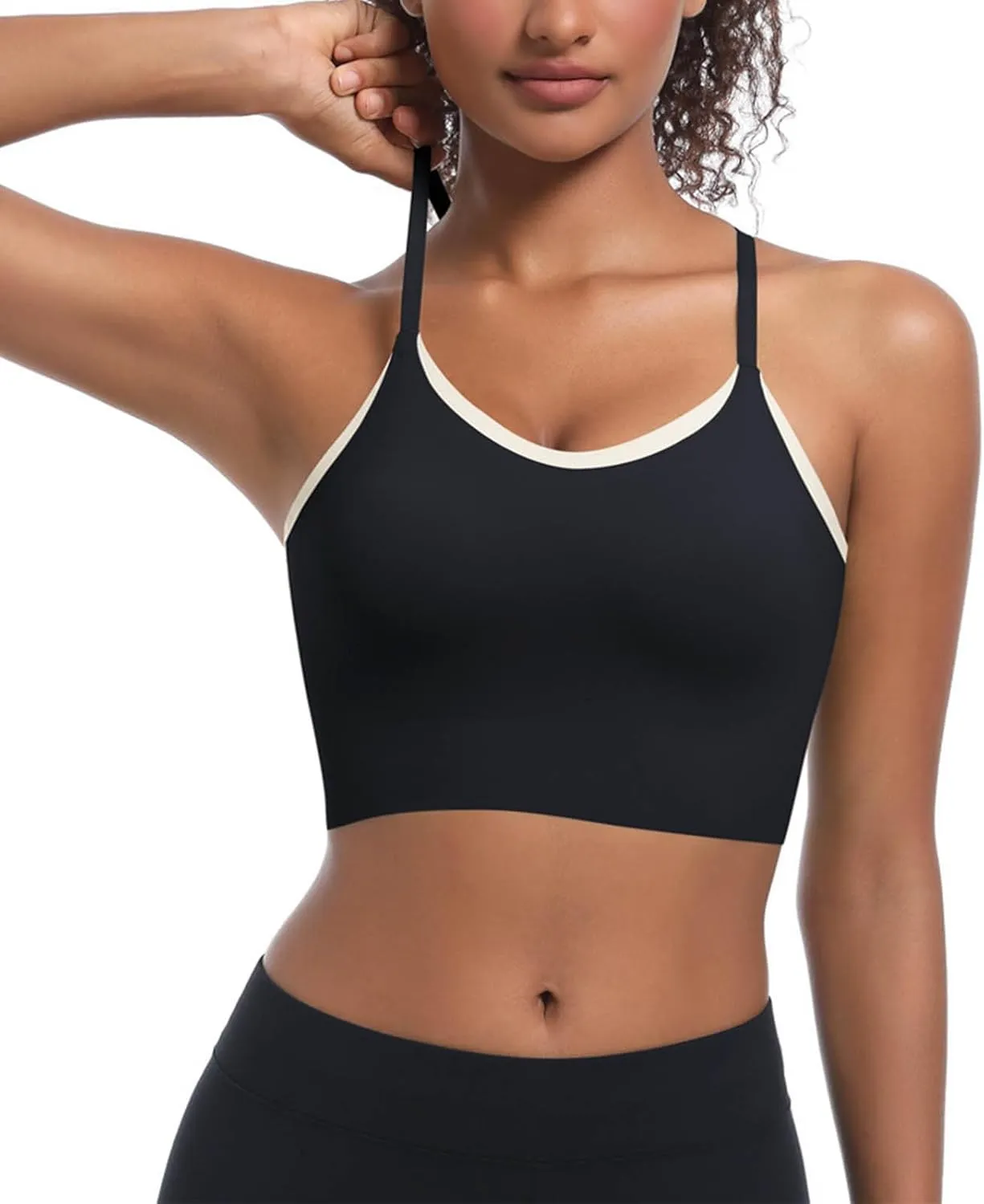 Workout Tops for Women Racerback Sleeveless Crop Tank Tops Seamless Athletic Yoga Sports Bras Running Tank Tops