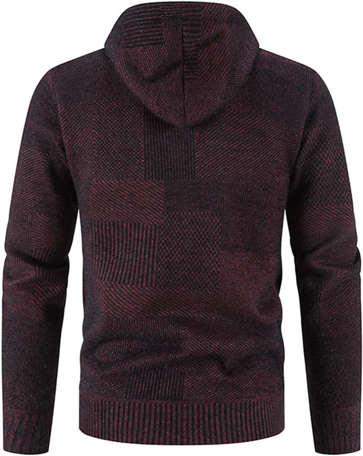 XIAXOGOOL Cardigan Sweater For Men,Men's Full Zip Print Cardigan Hoodie Fleece Lined Long Sleeve Slim Fit Winter Coat