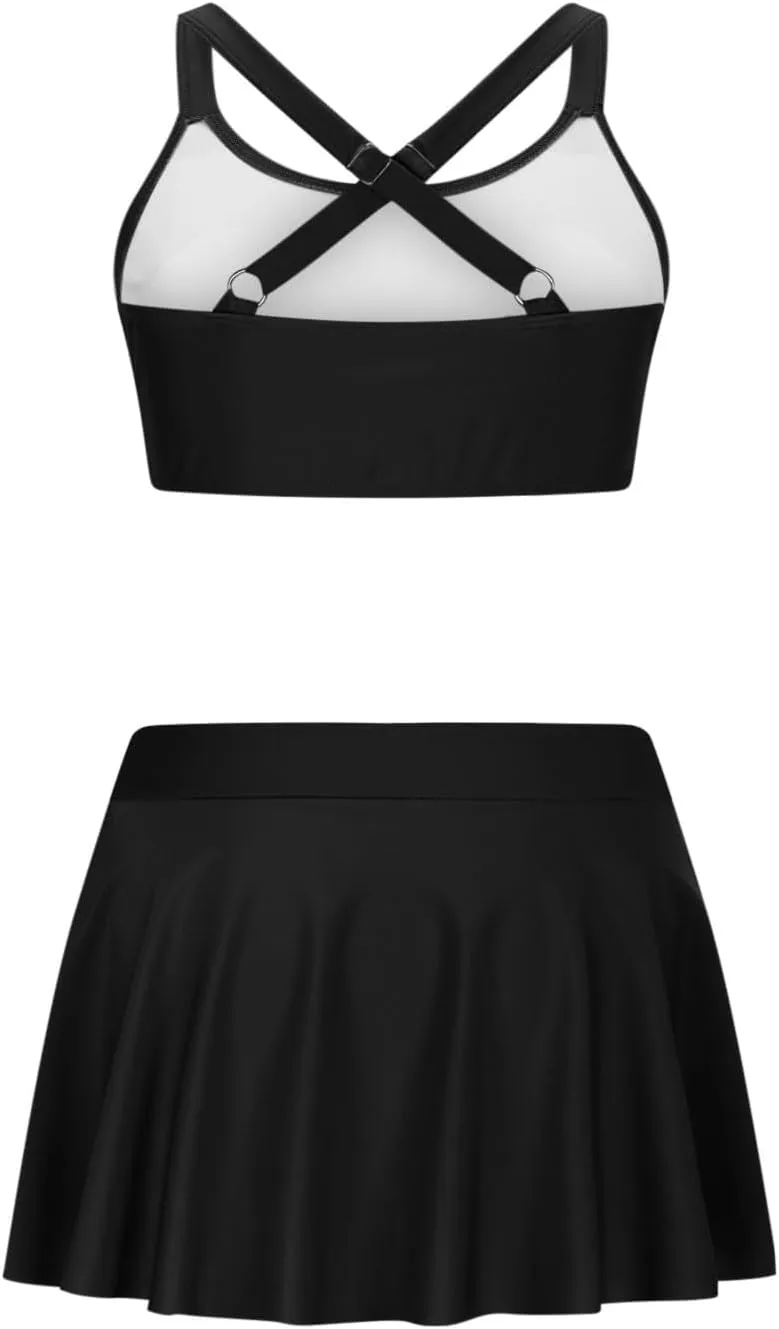 yardsong Two Piece Swimsuit for Women Push Up Bikini Tops with Swim Skirts Bathing Suits 2025 Trendy Vacation Swimwear