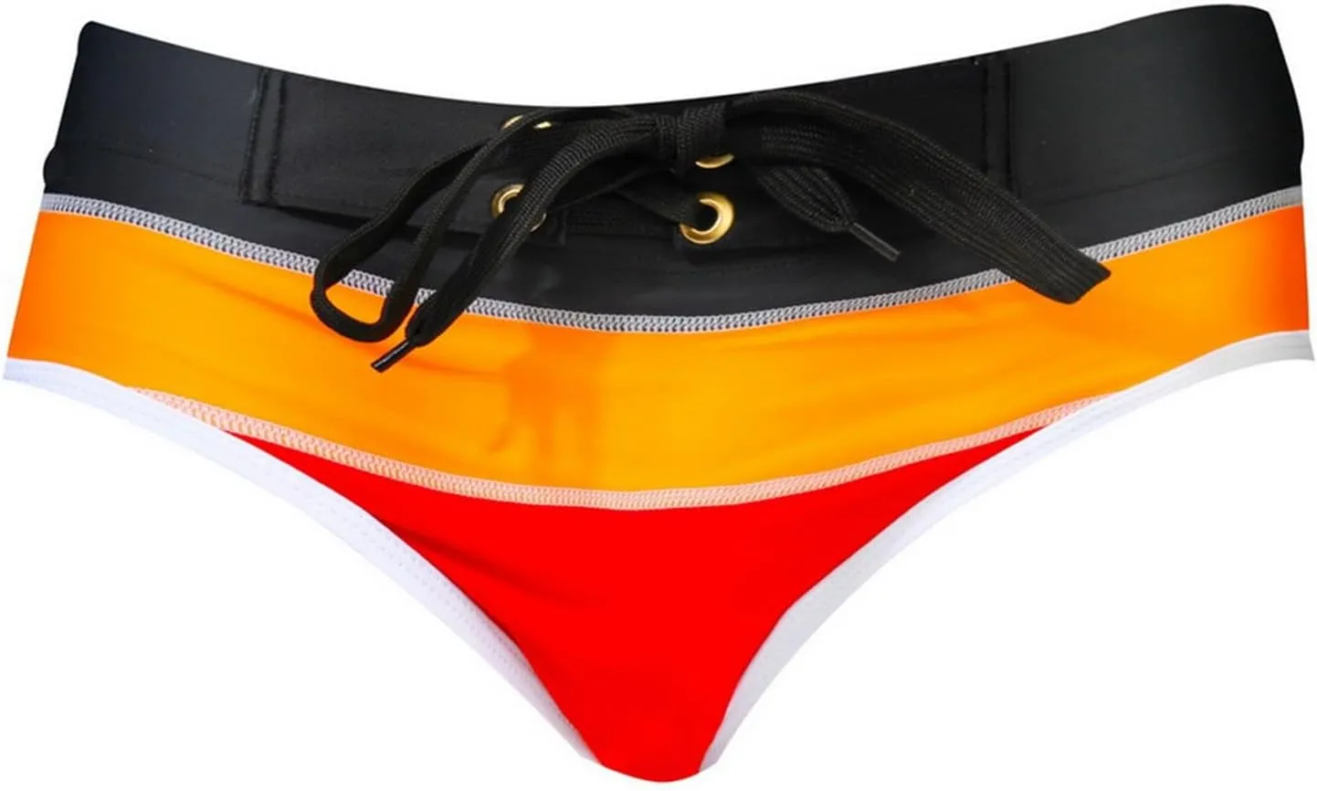 ZEFOTIM Swim Briefs for Men Drawstring Funny Color Block Trunk Board Surf Swimsuit