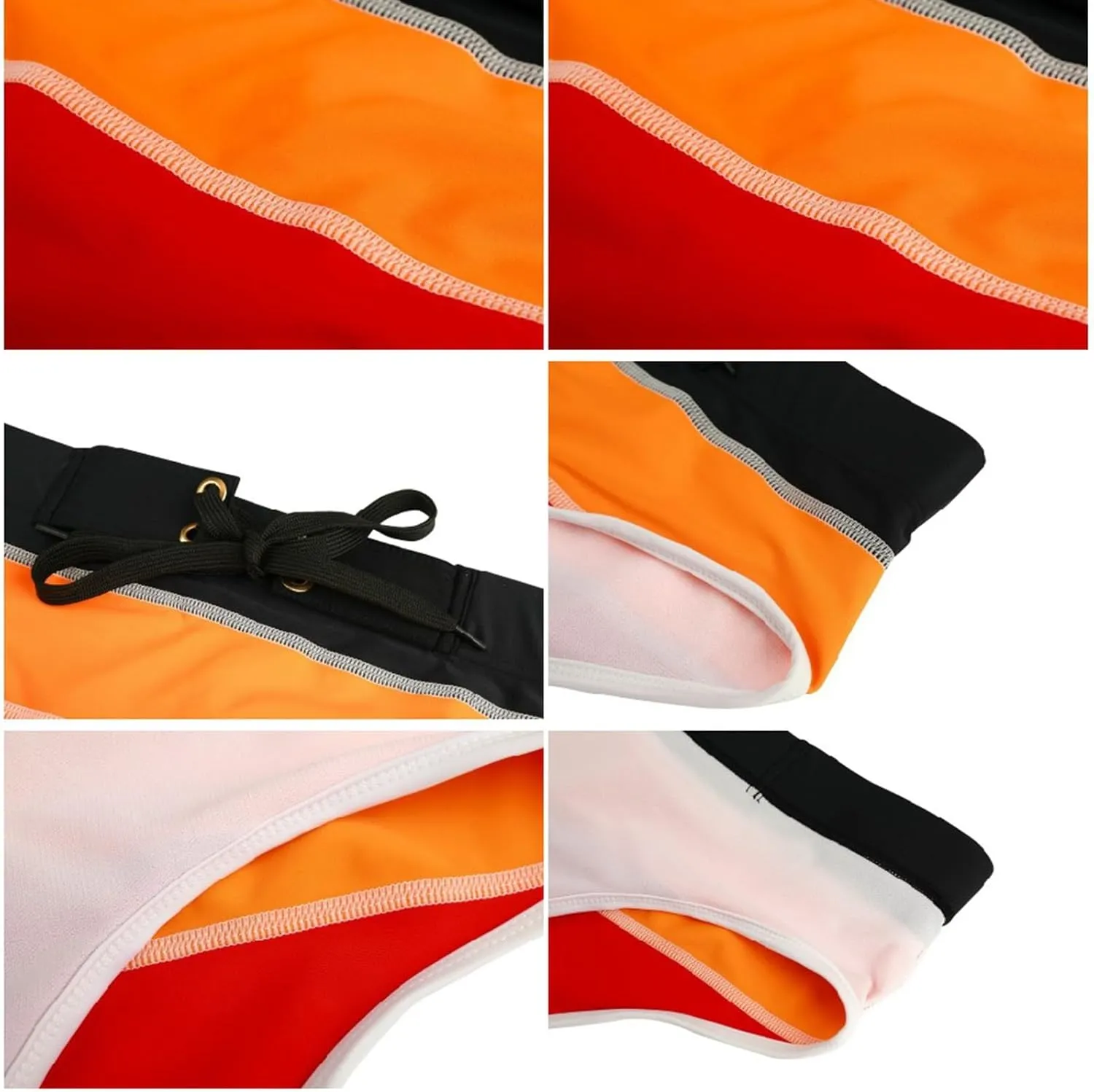 ZEFOTIM Swim Briefs for Men Drawstring Funny Color Block Trunk Board Surf Swimsuit