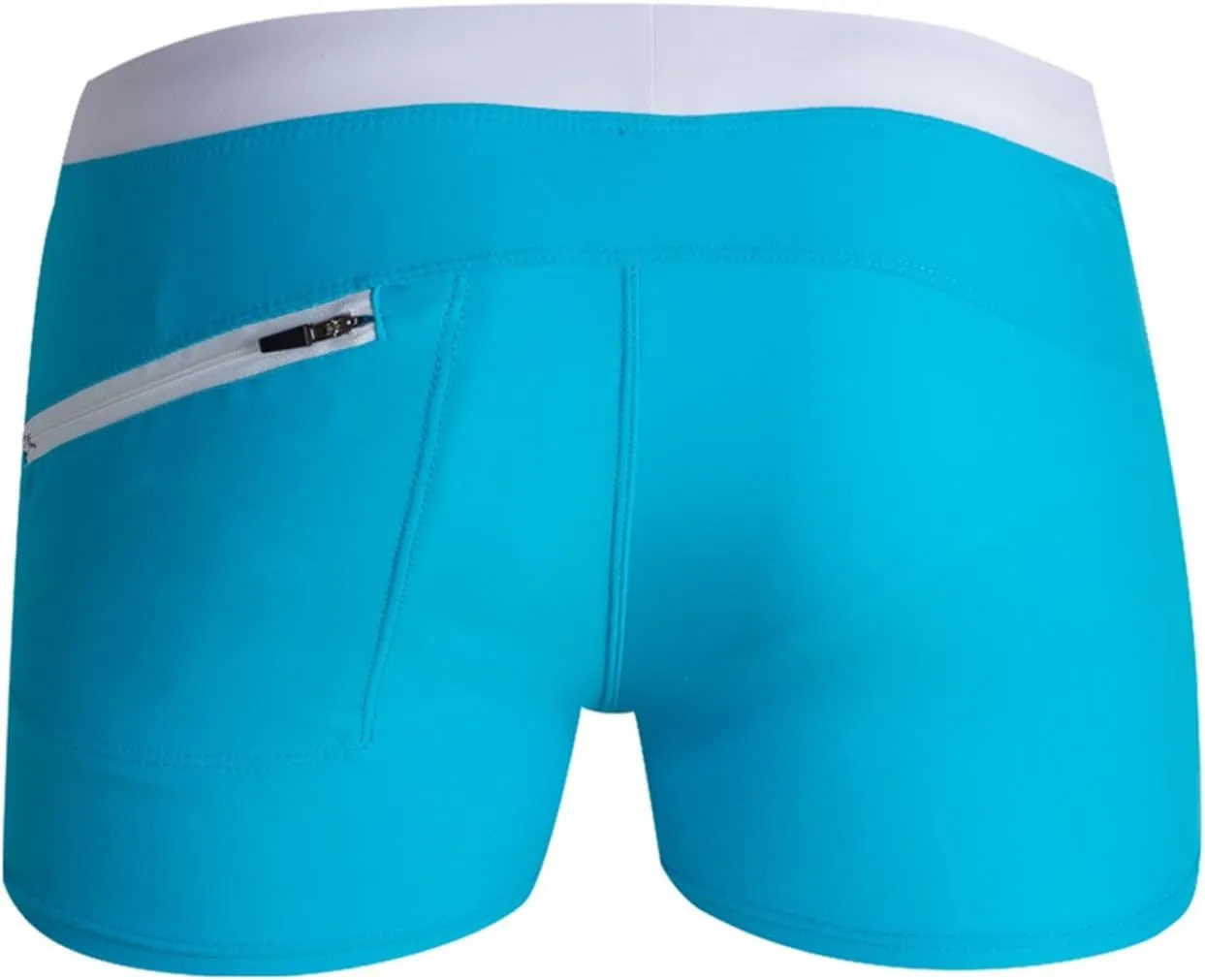 ZEFOTIM Swim Shorts for Men Drawstring Funny Color Block Trunk Beach Fun Swimwear with Zipper Pockets
